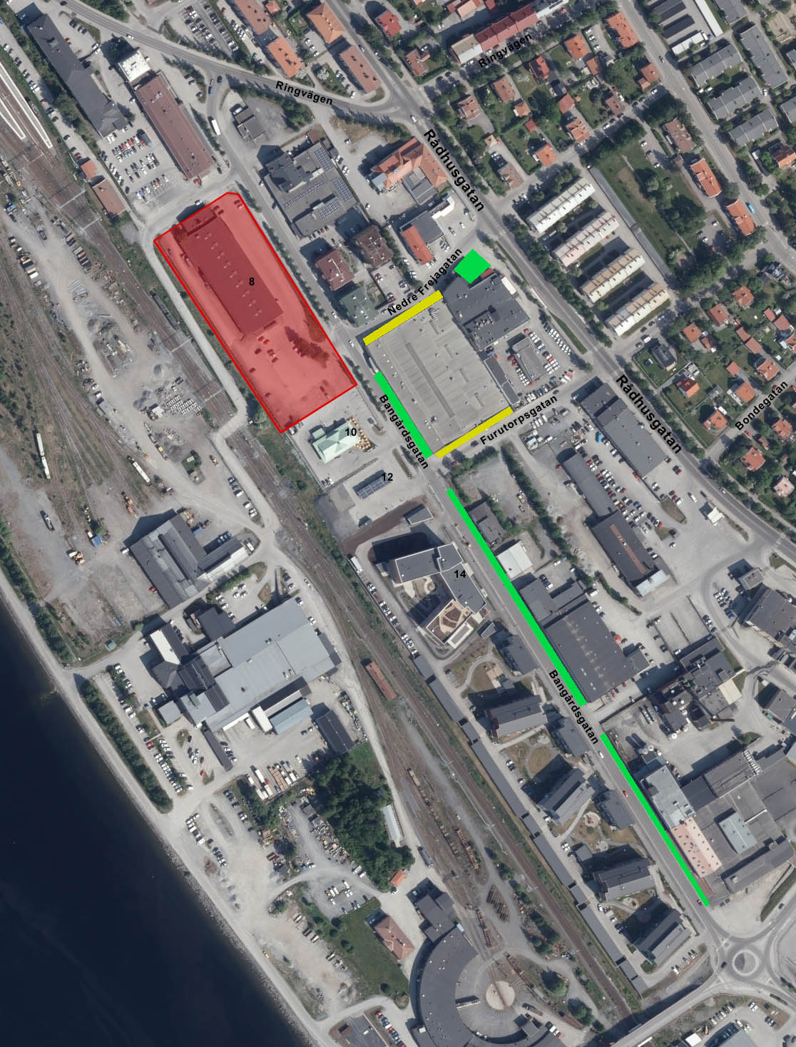 Karta över parkeringsplatser nära utgångspunkten